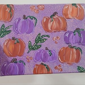 Fall purple and orange pumpkin painting